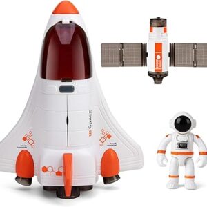 Spaceship Shuttle Toy for Kids, Space Rocket with Astronaut