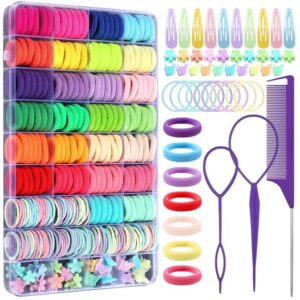 Livhil 31 Colors Hair Rubber Bands with Tail Hair Tools and Hair Clips