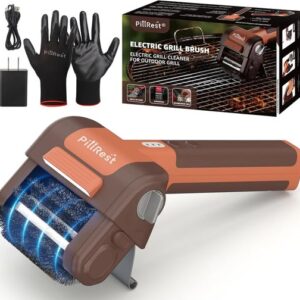 Electric Grill Brush, Cordless Rechargeable Grill Cleaner with LED Light