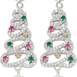 Light Luxury Shiny Diamond Christmas Tree Tassel Earrings