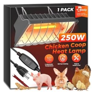 Heat Lamp for Chicken Coop, 250W Waterproof Brooder Heater for Indoor & Outdoor Used