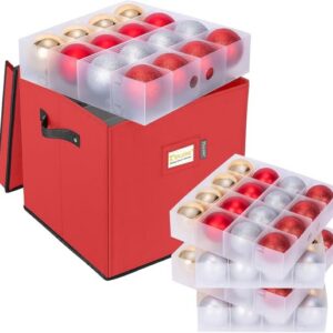 BALEINE Christmas Ornament Storage Box with Dividers