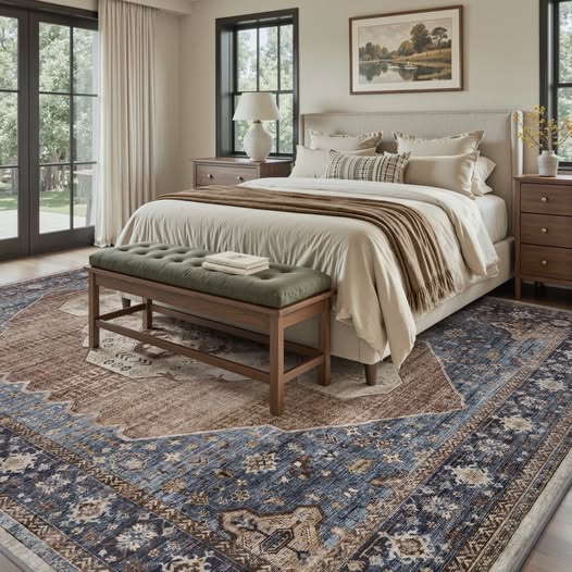 SIXHOME 8'x10' Area Rug Washable Retro Living Room Bedroom Carpet