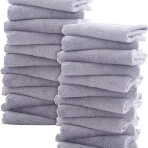 Sunny zzzZZ Ultra Soft 24 Pack Baby Washcloths - 10x10 Inches - Coral Fleece Extra Absorbent Wash Clothes for Babies