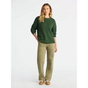 Time and Tru Women's and Women’s Plus Textured Stitch Sweater