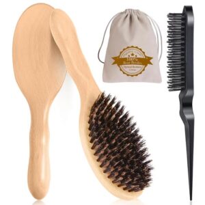 Boar Bristle Hair Brush, 100% Pure Hard Boar Bristle Hair Brushes for Women