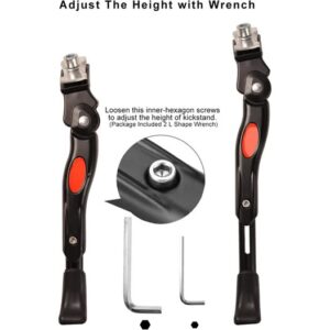 Bike Kickstand Adjustable for 16 18 20 inches Cyfie Bicycle Center Mount Kickstands Black 12.2 in