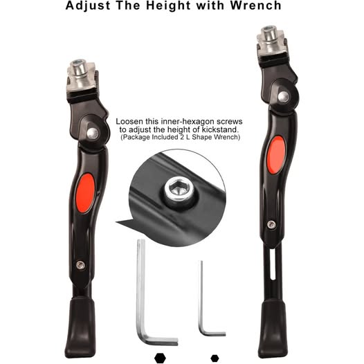 Bike Kickstand Adjustable for 16 18 20 inches Cyfie Bicycle Center Mount Kickstands Black 12.2 in