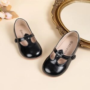 Meckior Toddler Girls Dress Shoes Little Girls Mary Jane Soft Sole Princess Shoes for Little Kids