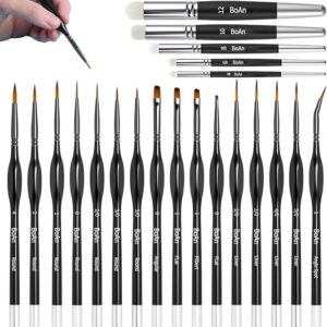 BoAn 21 Pcs Micro Paint Brushes Set,Miniature Brushes with Triangular Handles