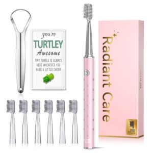 JTF Sonic Electric Toothbrush for Adults with 6 Brush Heads and Tongue Scraper