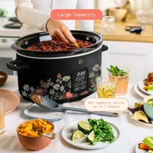 Beautiful 6 Qt Programmable Slow Cooker, Wildflower Black Sesame