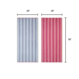 Mainstays Cabana Striped Pink & Purple Cotton-Blend Beach Towels (4 Count)