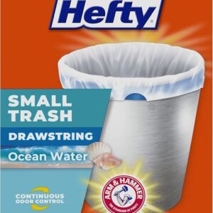 Hefty Small Trash Bags, Ocean Water Scent, 4 Gallon, 52 Count
