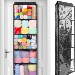 PACMAXI Hanging Yarn Storage Knitting Organizer Storage with 5 Compartments