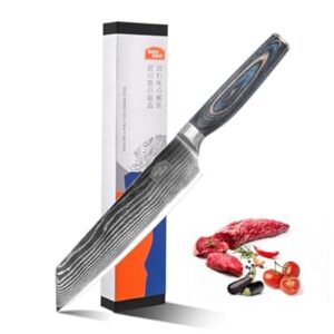 Damascus Kiritsuke Knife, 8-Inch Kiritsuke Chef Knife with VG10 Steel Core