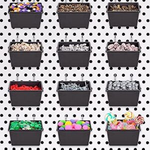 G.CORE 12 Pack Small Pegboard Bins with Hooks, Peg Board Hooks Assortment Organizer Accessory