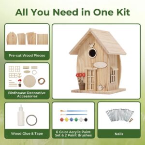 TT Nature Nesto Wooden DIY Bird House Kit for Kids Audlts to Build