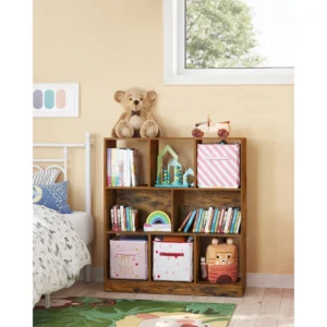 8-Cube Organizer, Modern Bookcase Storage for Livingroom Kidroom, Brown