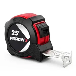 Arrow 25FT Tape Measure, Easy Read Measuring Tape with Dual Locking System