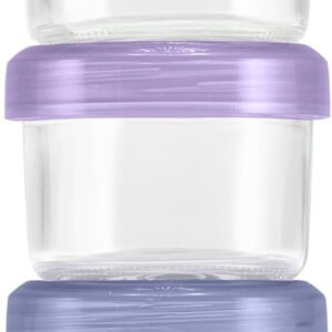 Ello Color Lock 3-Pack 4oz Reusable Glass Condiment Containers