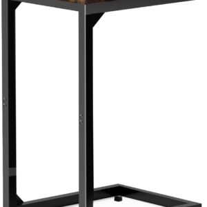 C End Table with Metal Frame Small Side for Couch