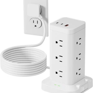Power Strip Tower with Surge Protector 1800J