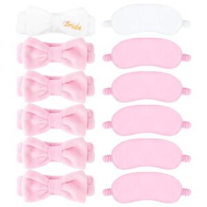Wecoe 12pcs/set Bow Spa Headbands & Eye Masks