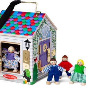 Melissa & Doug Take-Along Wooden Doorbell Dollhouse