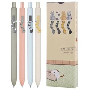 4 Pcs Gel Pens, Cute Ink Pen Fine Point Smooth Writing Quick Dry Pen
