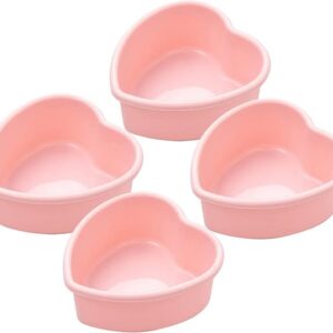 4 Pack Mini Heart Cake Pan, 4 Inch Silicone Heart Cake Mold Baking Pan