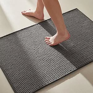 Bathroom Rugs Non Slip Washable, Super Absorbent Thin Bath Mat