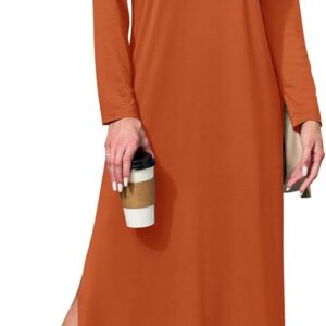 MISFAY Women Long Sleeve Midi Dresses 2025 Fall Side Slit