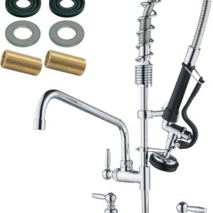 Commercial Sink Faucet with Sprayer Wall Mount