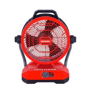 WOW only $39 CRAFTSMAN 12-in 20 -Volt 3 -Speed High Velocity Indoor Red and black Industrial Fan