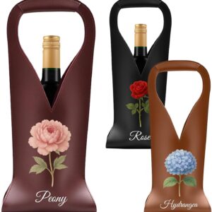 Personalized Leather Wine Tote Bag