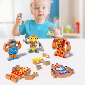 YECHISY Wooden Snap-Together Building Toys