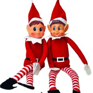 Elfie (Boy) and Elvie (Girl) Set Fun and Playful Elves