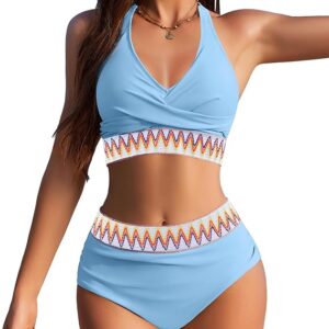 AI'MAGE Women High Waisted Bikini Sets Tummy Control Swimsuits Two Piece