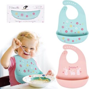 BEBE FAVOUR 2 Pack Silicone Baby Bibs