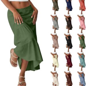 ZsaeSM Long Flowy Skirts for Women Summer Boho Maxi Skirt