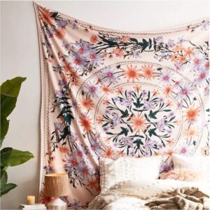 LANG XUAN Mandala Tapestry Wall Hanging Flower Psychedelic