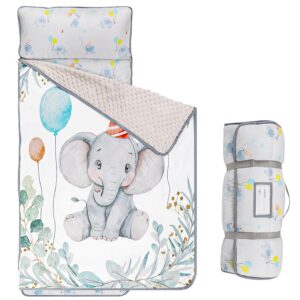 Toddler Nap Mat with Pillow and Blanket for Girls Boys