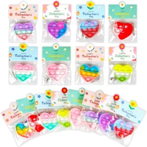 32 Pack Valentine's Day Heart-Shaped Pop Fidget Toys for Kids
