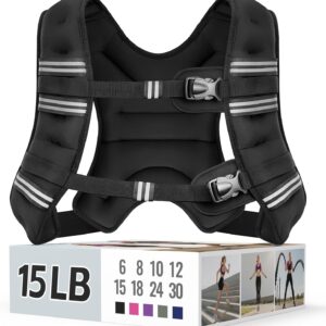 Weighted Vest for Women & Men with Reflective Stripe and Adjustable Buckle