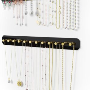 NiHome Wall Mounted Black Acrylic Jewelry Organizer 2-Pack