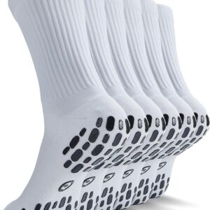 CWVLC Grip Socks Soccer - Cushioned Non-Slip Grippy for Men