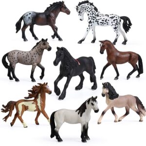 UANDME 8PCS Big Mare and Stallion Toy Figures