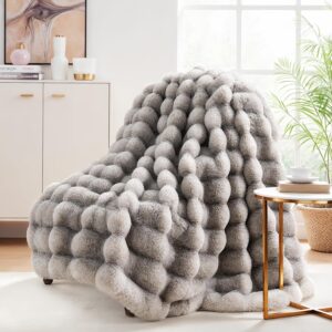 NEXHOME PRO Faux Fur Throw Blanket, Ultra Soft Cozy Warm Fuzzy Fluffy Plush Reversible Blanket