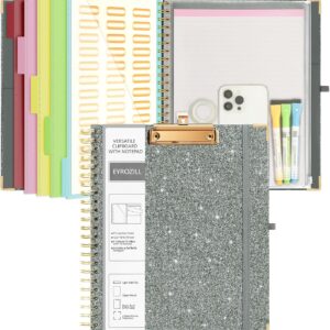 Spiral Clipboard Folio with Storage Pockets 8.5 x 11 Folder